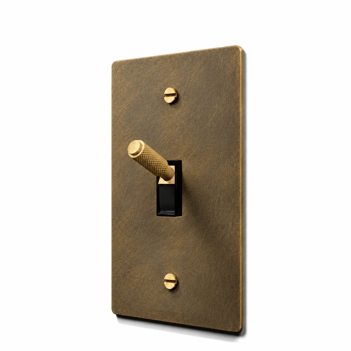 Retro Brass Toggle Switch - Wall Plate