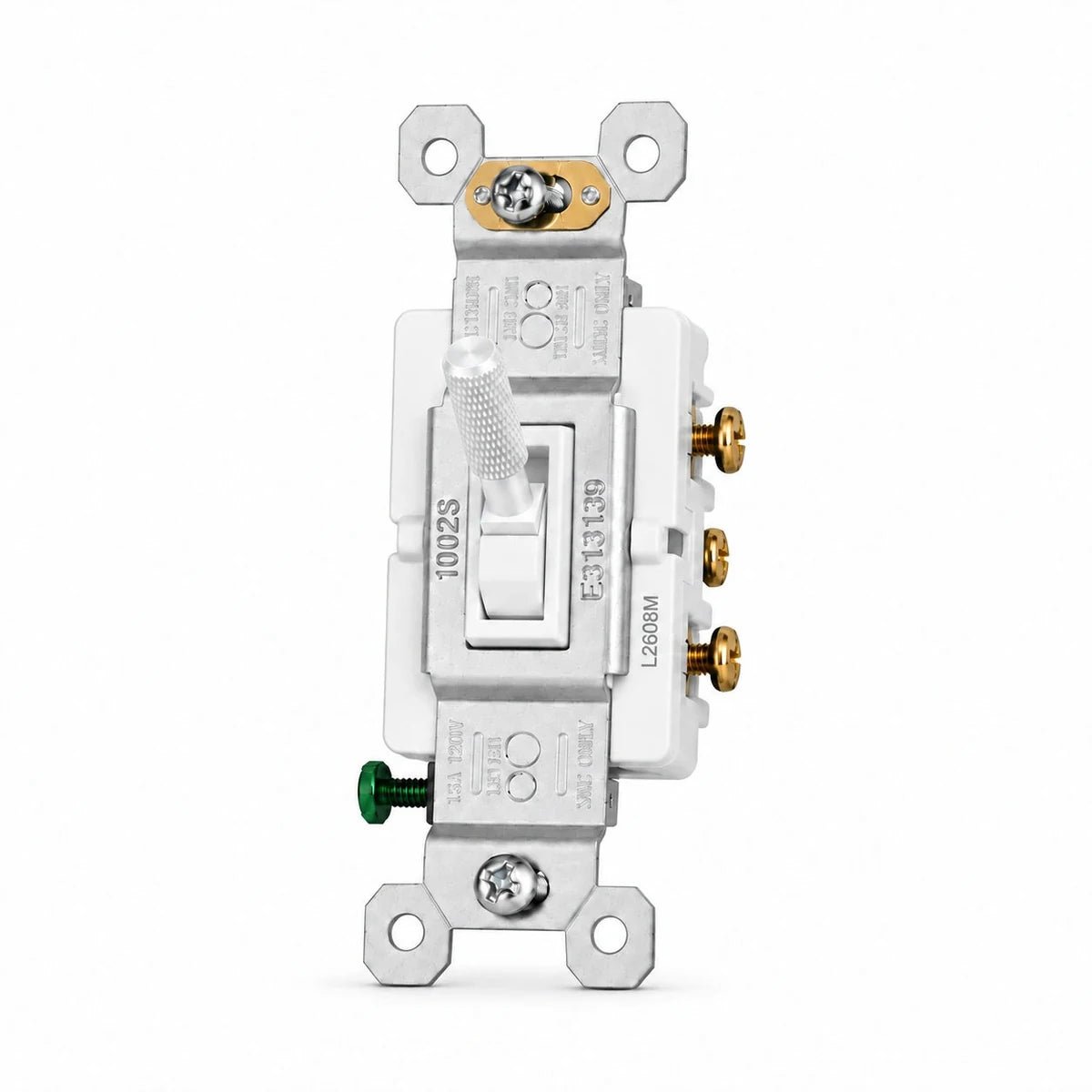 White toggle switch mechanism with white frame