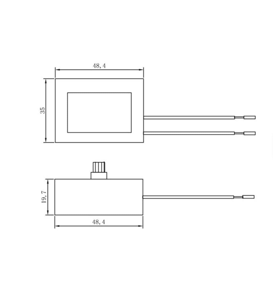 WK2300I rotary dimmer module dimensions