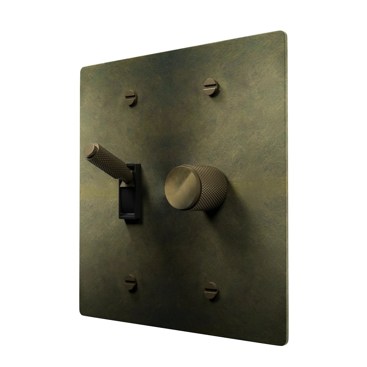 Brass Wall Plate - Dimmer and Toggle Switch