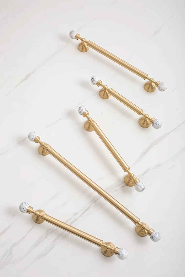 Stylish Brass & Pink Crystal Pulls – 5" Handles for Modern Cabinets