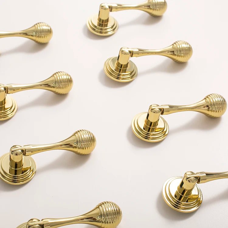 Elegant European Gold Brass Cabinet Knobs – 6.3" Pull Handles