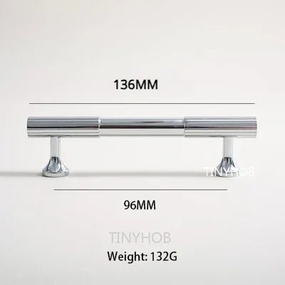 Elegant 8.8" Modern Chrome T-Bar Pulls – Solid Brass Handles for Cabinets