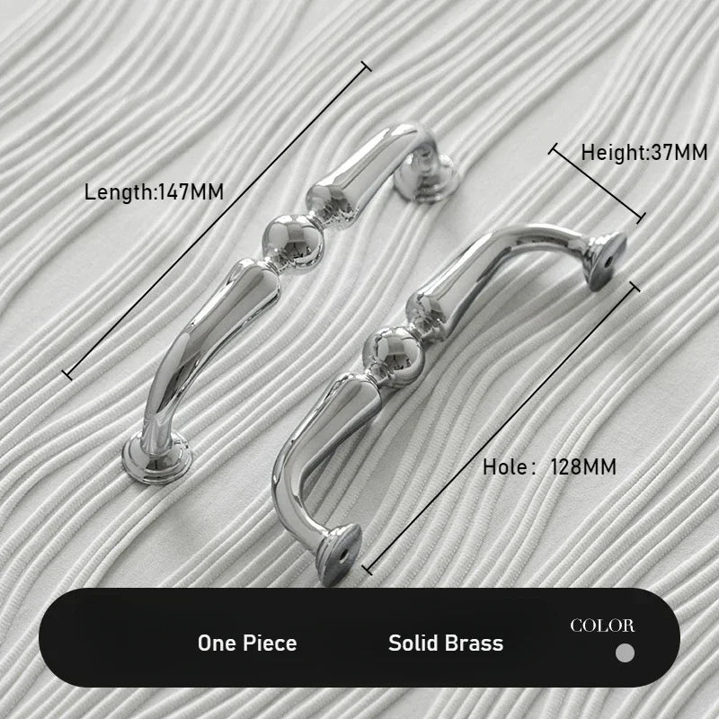 Modern Art Deco Brass T-Bar Pulls – Bright Silver Cabinet Knobs