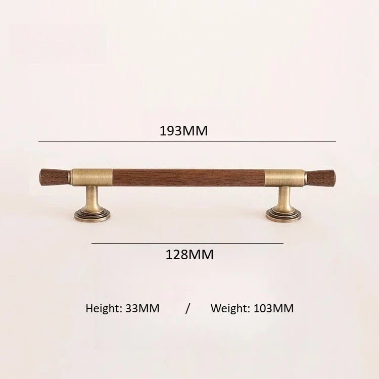 Stylish Brass & Walnut Cabinet Knob – Antique T-Bar Handle for Drawers