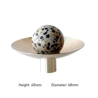 Luxury Natural Stone & Brass Cabinet Pulls with Pink Crystal Knob