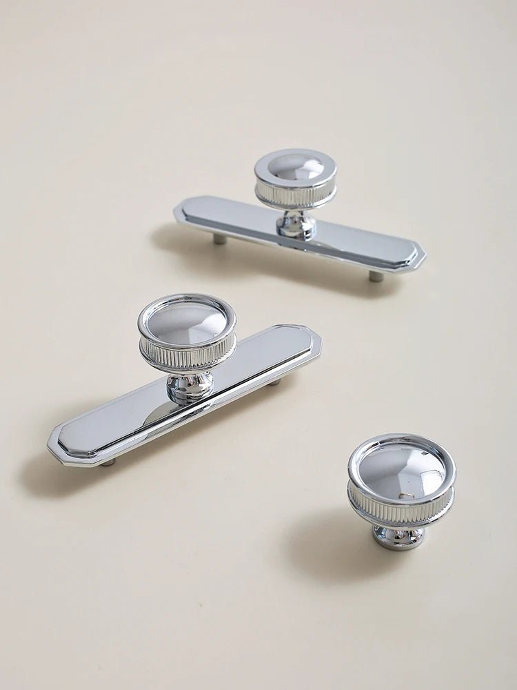Contemporary Chrome Brass Drawer Pulls – Plate Handle Knobs for Cabinets