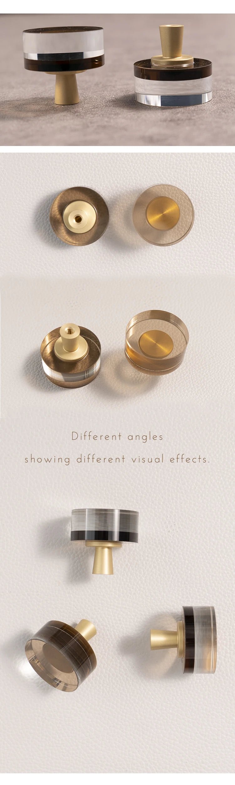 Coffee Glass Cabinet Knobs – Brass Accents