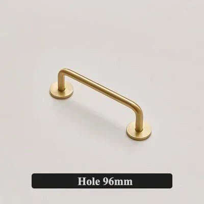 Long gold brass cabinet pull for luxury wardrobe interiors