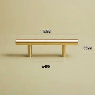 Stylish Gold Brass T-Bar Pull Handles – 8.8" Pulls for Modern Furniture