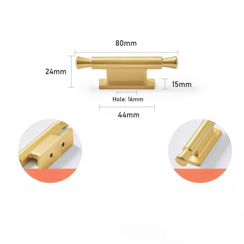 Luxury Gold Round Brass Knobs – Elegant Drawer Pull Handles