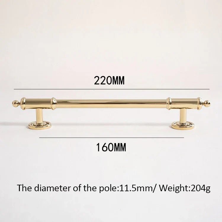 Elegant French Brass Gold T-Bar Pulls for Furniture Doors