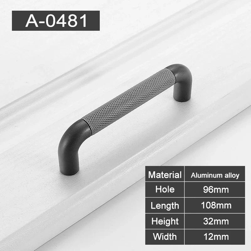 Gray & Brown Aluminum Handles with Textured Finish for Furniture