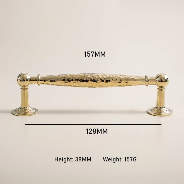 Sleek Hammer Pattern Brass T-Bar Cabinet Handle for Modern Design
