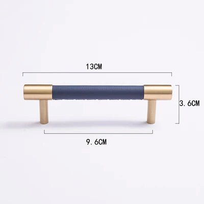Leather & Brass Pull Handles for Handmade Cabinet Doors