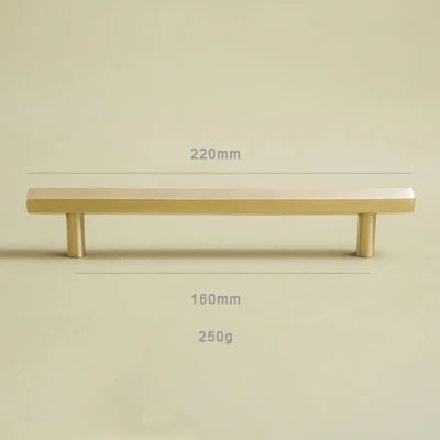 Hexagon Brass Cabinet Handles – Gold T-Bar Pulls for Furniture