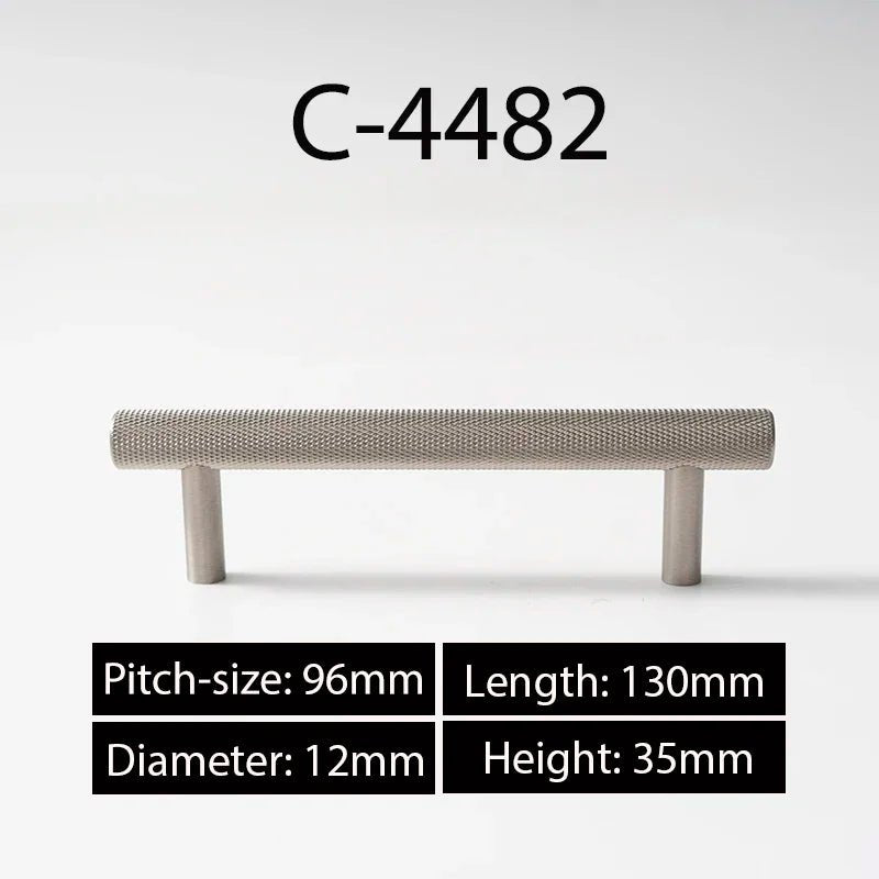 Brass T-Bar Handle – Knurled Cross Design in 3 Colors