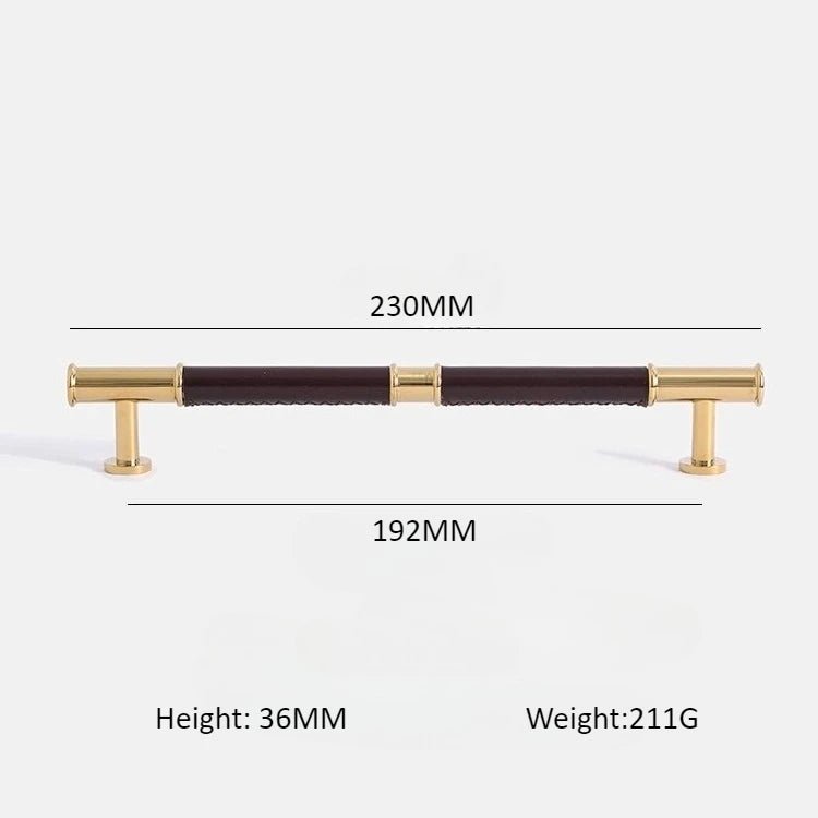 Stylish Leather & Brass Pulls – 5" Handles for Cabinet Drawers
