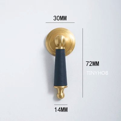 Crafted Brass Cabinet Pull with Leather