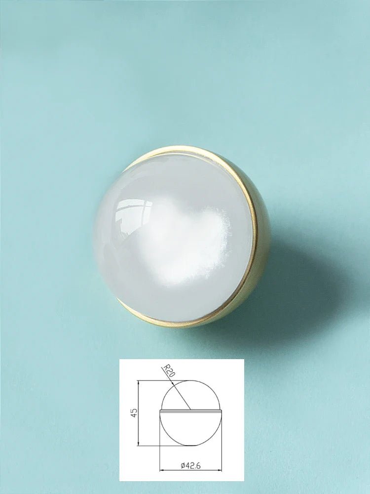 Sleek Acrylic & Brass Ball Knobs – Modern Pull Handles for Furniture