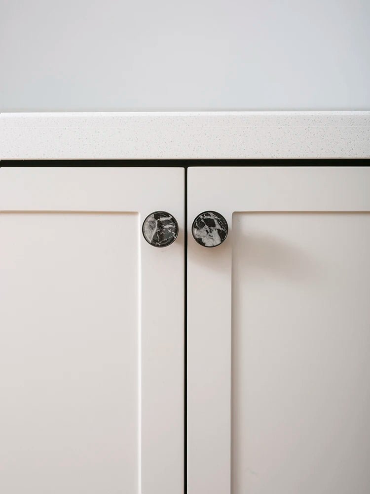 Durable Nordic Black Texture Drawer Handle – Brass & Resin Knob