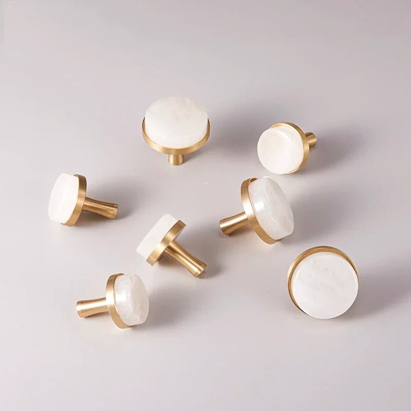Premium Pink Crystal Cabinet Pulls – Brass Accent Knobs for Drawers