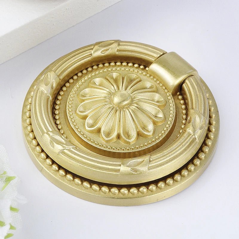 Elegant Retro Golden Ring Pull for Kitchen and Cabinet Handles