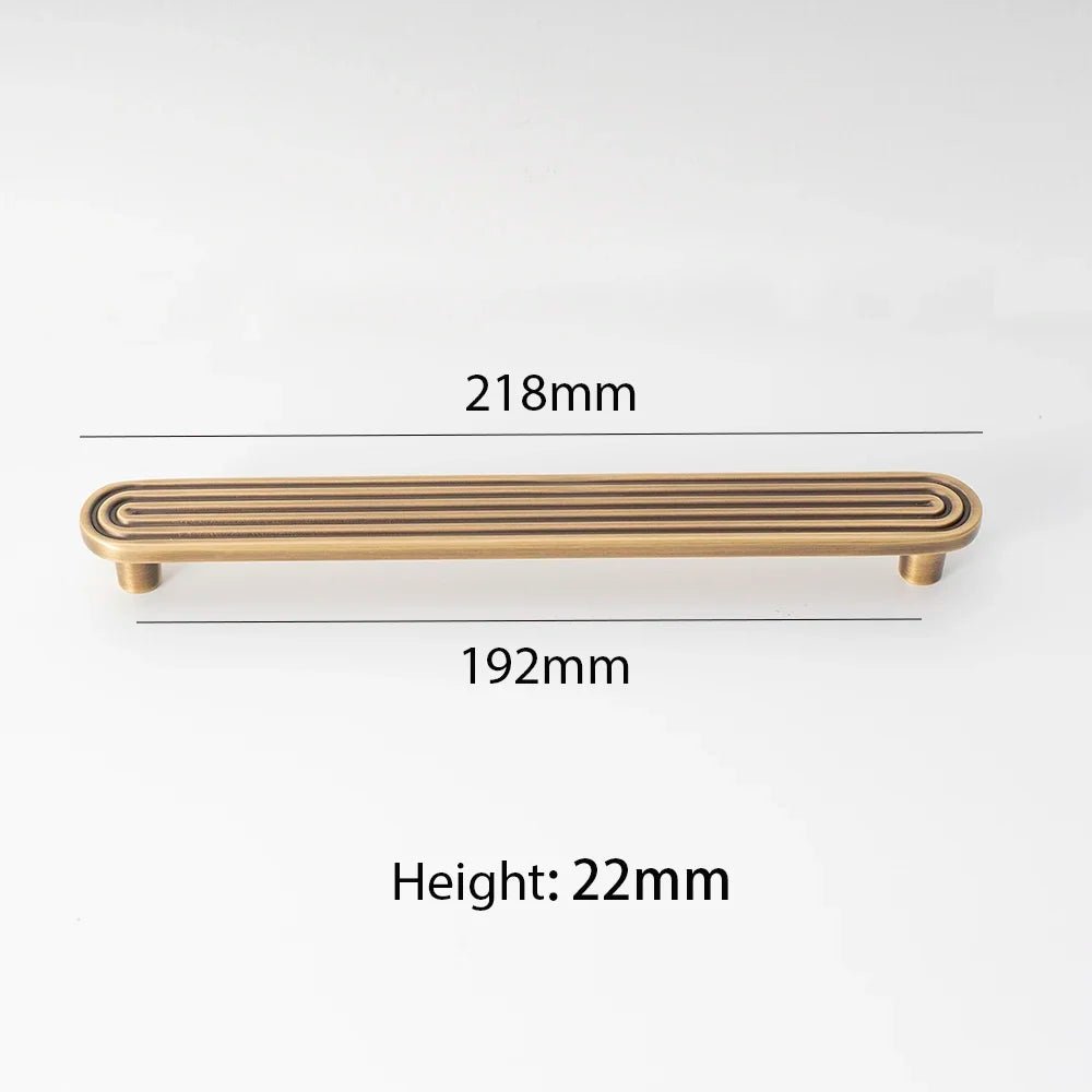 Stylish Retro Line Brass Handles for Vintage Bronze Cabinet Pulls