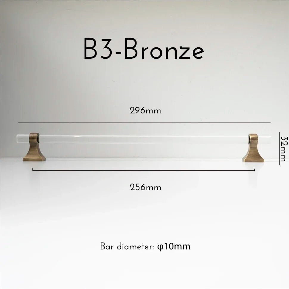 Modern Smoky Gray Acrylic Handles and Brass Pulls