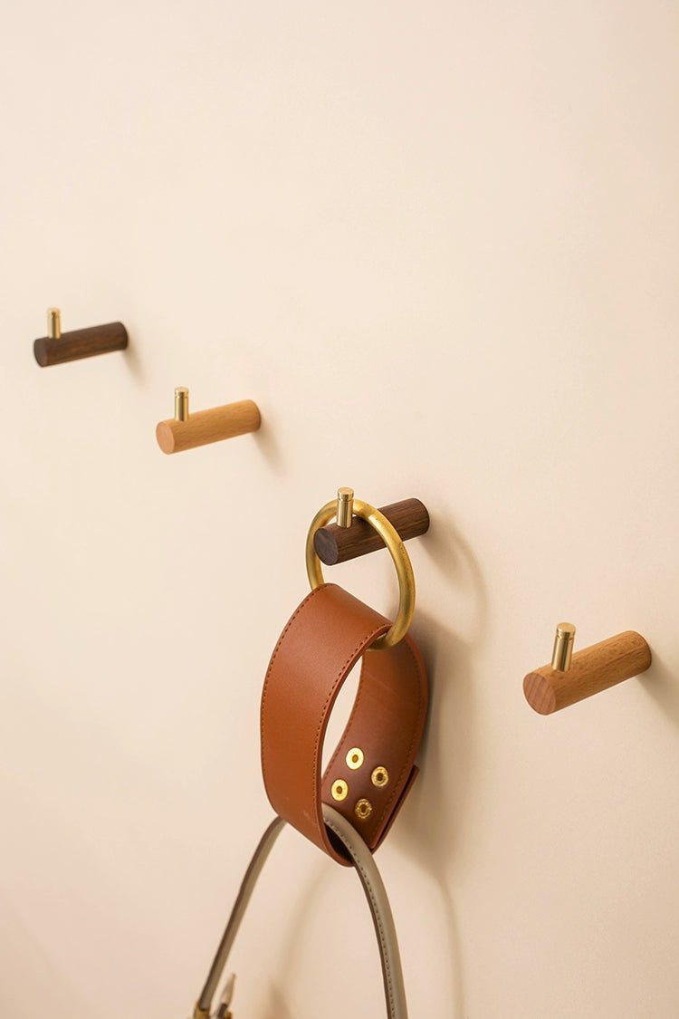 Sleek Solid Brass Bearing Hooks for Wall Clothes Organization