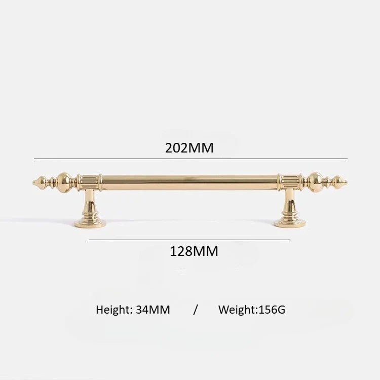 Heavy-duty solid brass pull knob with industrial design