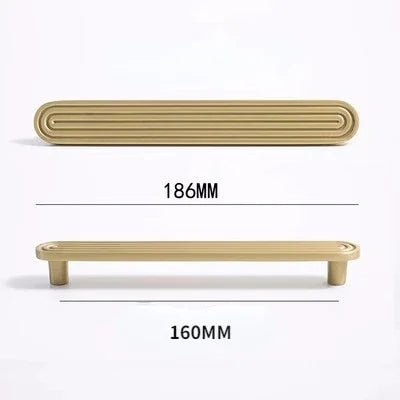 Stylish Unique Line Solid Brass Knobs for Cabinet Doors
