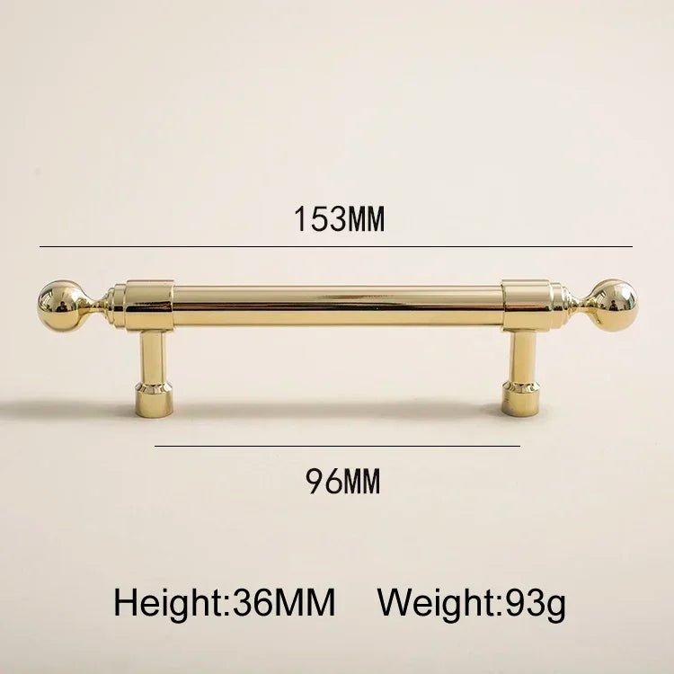 Sleek and elegant brass handle for luxurious cabinetry