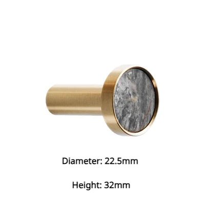Stone & Brass Luxury Cabinet Knobs – Elegant Pull Handles for Furniture