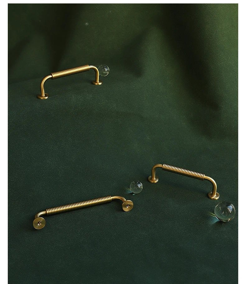 High-Quality Modern T-Bar Brass Pulls with Thread-Line Pattern