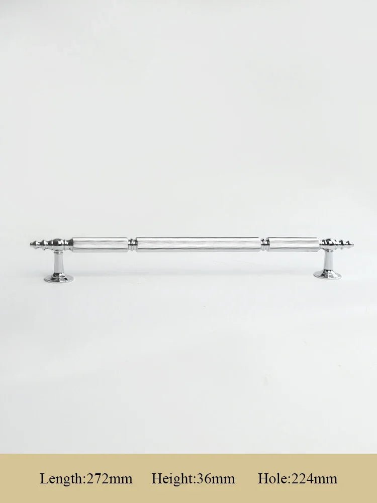 Luxury Vertical Texture Brass Pulls – Chrome Handles for Cabinets