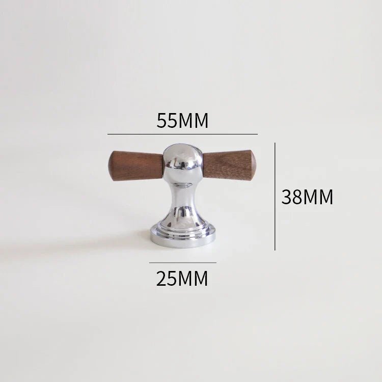 High-Quality Walnut & Brass Cabinet Knobs – Modern Wooden Handles