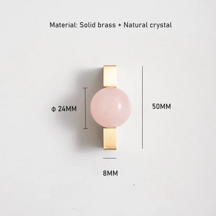 White Crystal Ball + Brass Handles – Elegant Pulls for Cabinets and Drawers