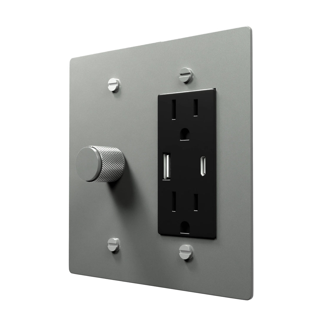 Polished Brass Combo Switch Plate - Dimmer/Outlet