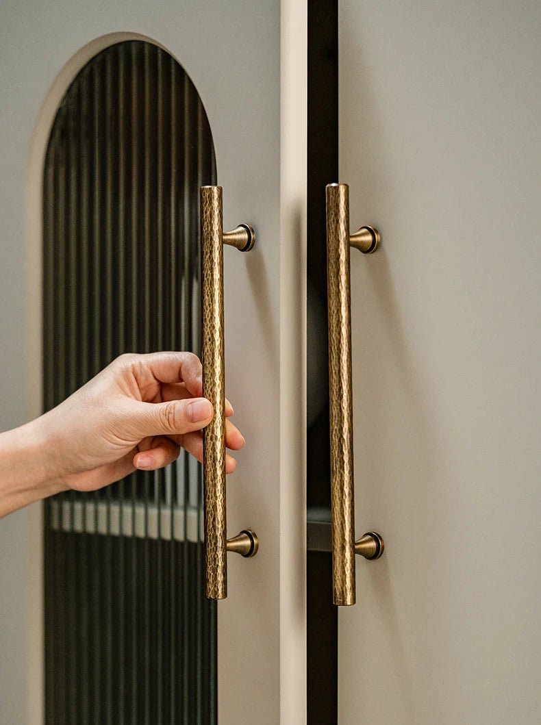 Retro Bronze Brass Handle - Handmade T-Bar Pull