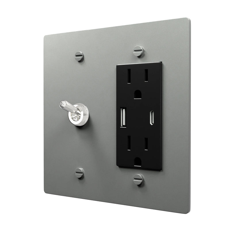 Brass Toggle Outlet Plate - Classic Retro Cover