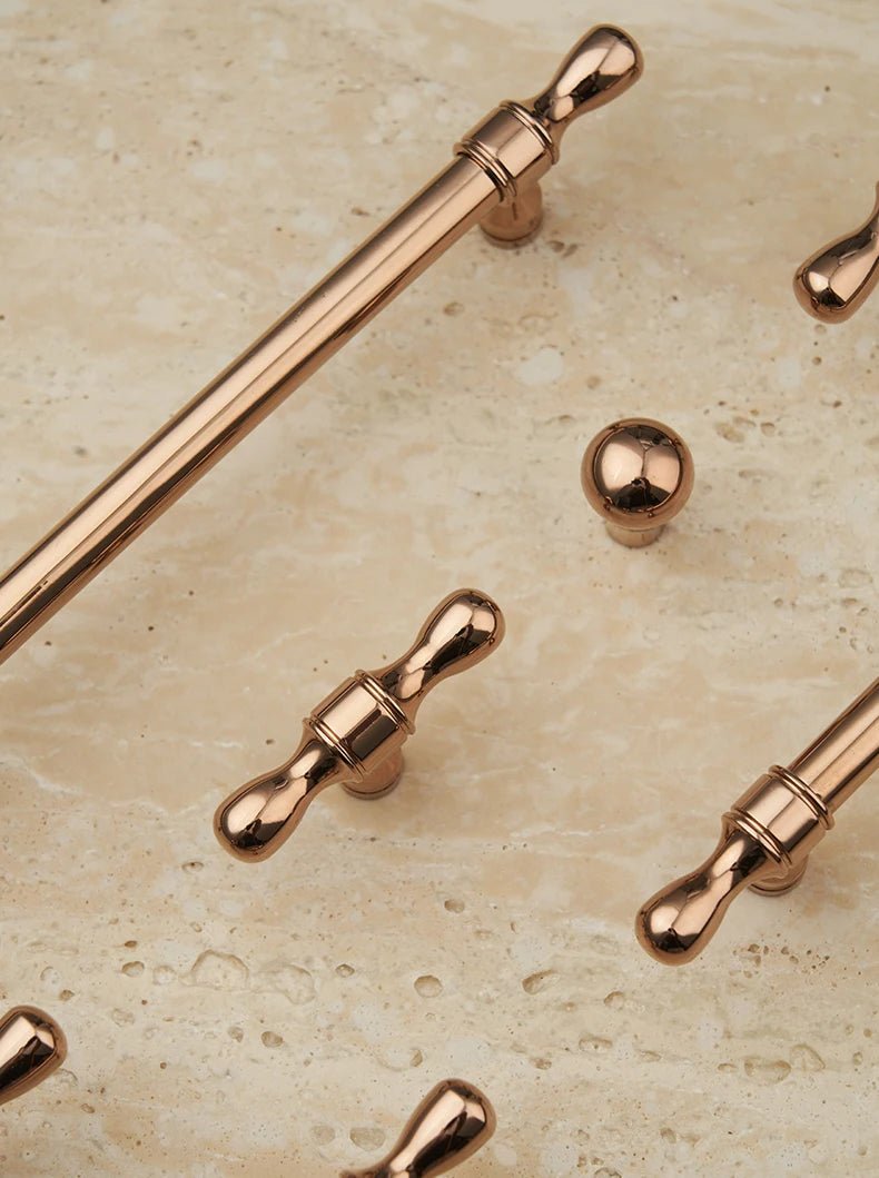rose gold dresser handles Long Curve Brushed Copper Cabinet Drawer Pulls and Closet Handles main image 1