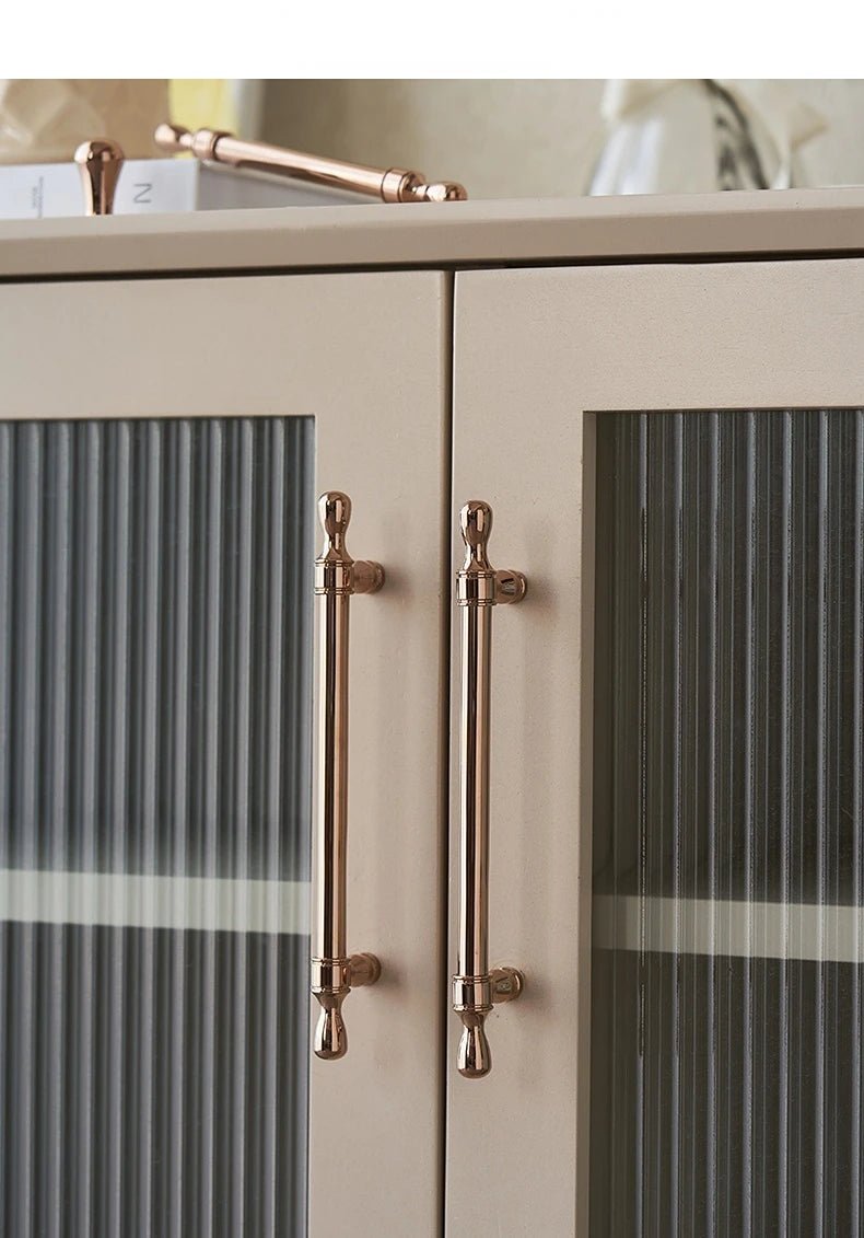 Sleek Rose Gold Drawer Pulls – Vintage Handles for Modern Cabinets