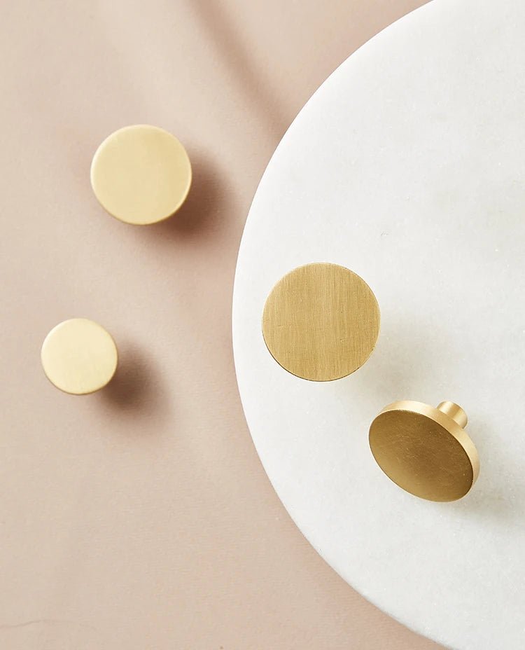 Premium Round Brass Pulls – Gold Knobs for Cabinet Handles 20-33mm