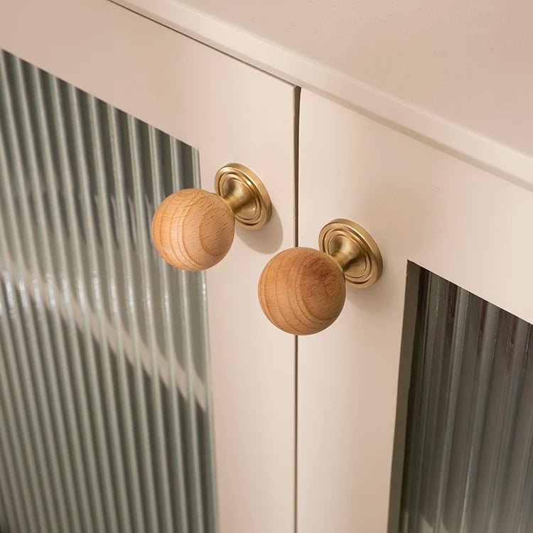 Nordic Wood and Brass Cabinet Knob – Minimalist Design