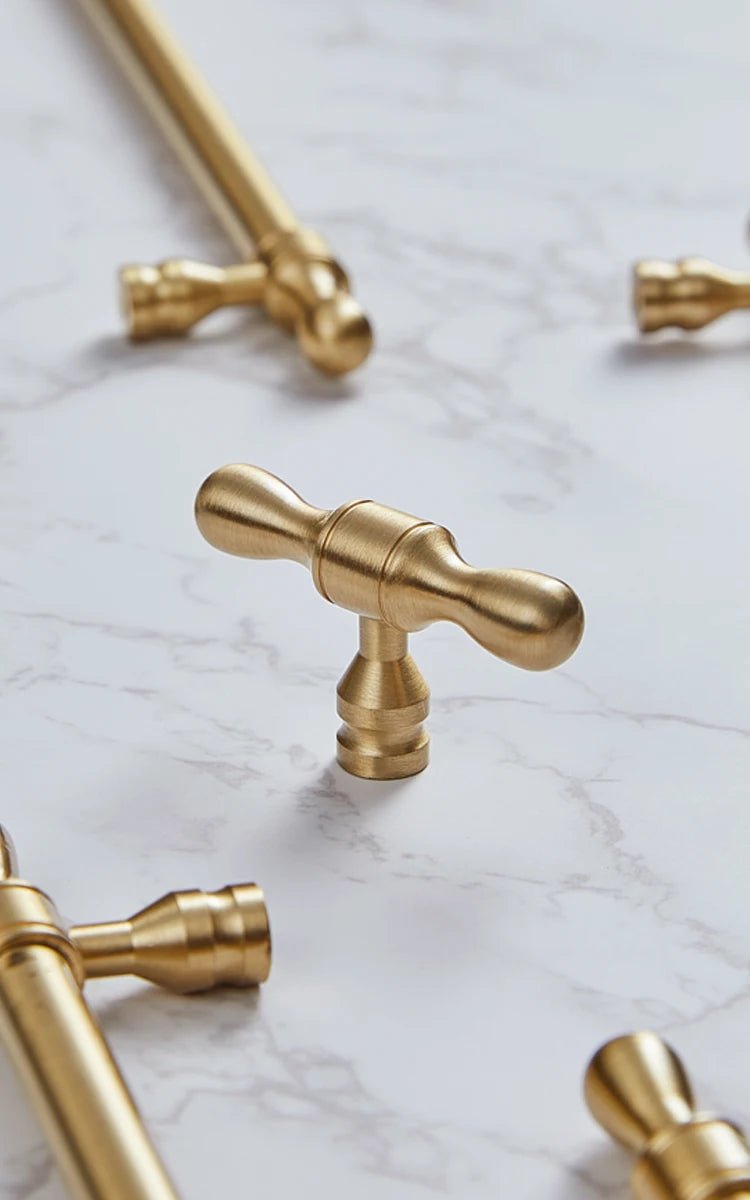 Stylish Satin Brass Handles for Vintage Kitchen Furniture