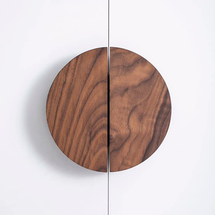 Semicircle Wooden Knobs - Natural Walnut & Ash Drawer Pulls