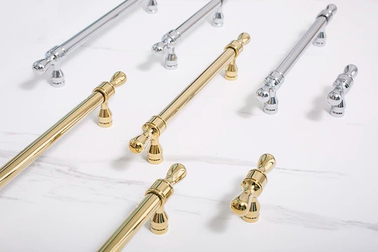 Vintage French Cabinet Handle - Gold Brass Pull