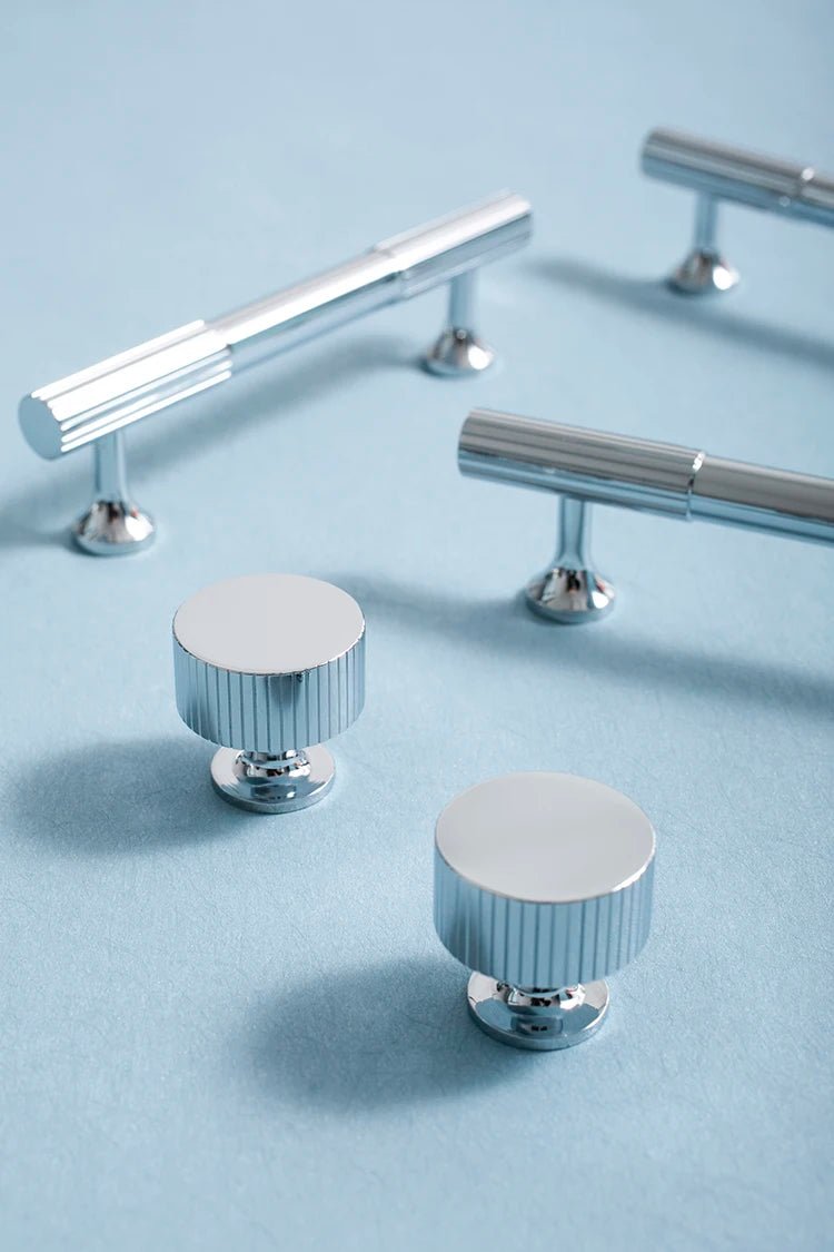 Sleek Modern Chrome T-Bar Pulls – 8.8" Solid Brass Handles for Cabinets