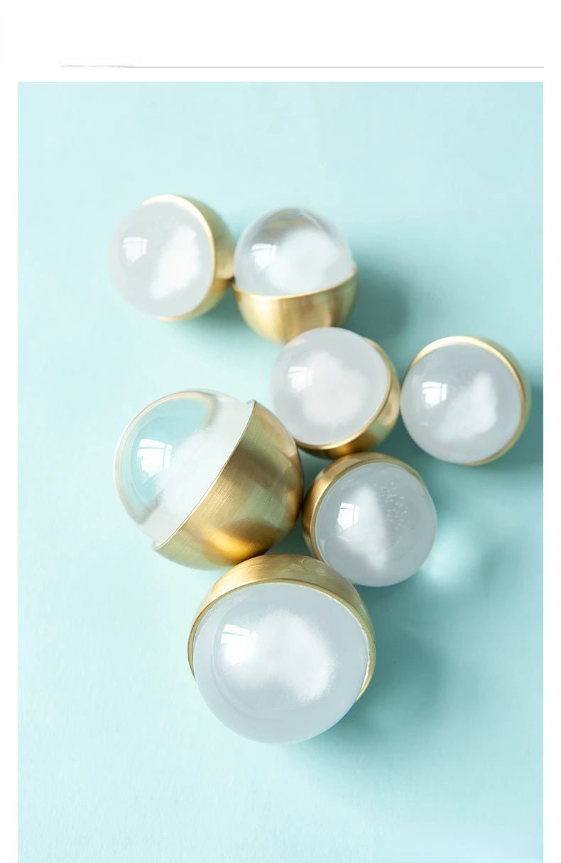 Premium Modern Ball Drawer Knobs – Acrylic & Brass Pull Handles
